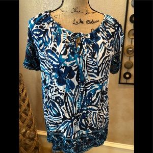 Lucky Brand blue print top size M